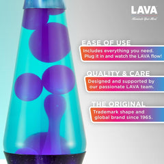 The Original Lava® Lamp - 14.5 Aurora Borealis – Classic Liquid Motion Lamp - Purple Wax and Blue Liquid - Item #2047 (Amazon Exclusive)