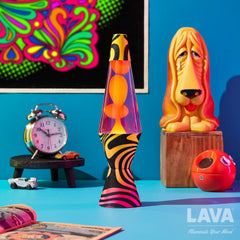 Lava® Lamp - 14.5'' Groovy Gradient Flocked Base - The Original Motion Light - Yellow Wax and Purple Liquid - Item #2015