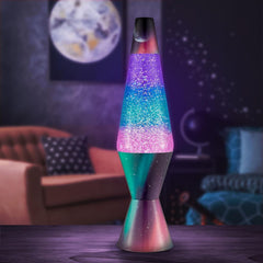 Lava® Lamp - 14.5 Polar Glimmer - The Original Motion Light - Silver Glitter. Multicolor Base and Globe - Item #2048 (Amazon Exclusive)