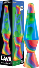 Lava The Original Lamp - 14.5 Warped Rainbow – Classic Liquid Motion Lamp - Yellow Wax and Blue Liquid - Item #2713 (Amazon Exclusive)