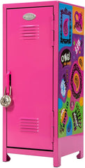 Schylling Girls Talk Pink Mini Locker - 11.25 Decorative Metal Storage Locker with 17 Mix-and-Match Magnets. Lock. and Keys - Ages 4-12