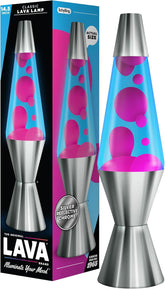 The Original Lava® Lamp - 14.5 Techno Chrome - Classic Liquid Motion Lamp - Pink Lava and Blue Liquid - Item #2097 (Amazon Exclusive)