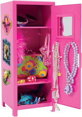 Schylling Girls Talk Pink Mini Locker - 11.25 Decorative Metal Storage Locker with 17 Mix-and-Match Magnets. Lock. and Keys - Ages 4-12