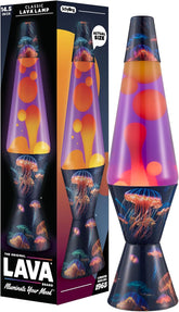 Lava The Original Lamp - 14.5 Luminous Jelly Fish – Classic Liquid Motion Lamp - Yellow Wax and Purple Liquid - Item #2424 (Amazon Exclusive)