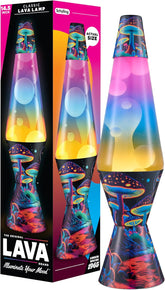 Lava The Original Lamp - 14.5 Trippy Shrooms – Classic Liquid Motion Lamp - Tri-Colored Globe and Black Base - Item #2361 (Amazon Exclusive)