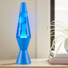 Lava The Original Lamp - New 14.5 Cerulean Blue – Classic Liquid Motion Lamp - White Wax and Blue Liquid - Item #2362 (Amazon Exclusive)