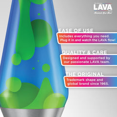 Lava The Original Lamp - 16.3 Emerald Tide – Classic Liquid Motion Lamp - Yellow Wax and Blue Liquid - Item #5139 (Amazon Exclusive)