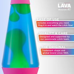 Lava The Original Lamp - 14.5 Neon Pink - Classic Liquid Motion Lamp - Green/Yellow and Blue Liquid - Item #2383 (Amazon Exclusive)