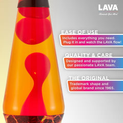 The Original Lava® Lamp - 14.5 Volcanic Crags - Classic Liquid Motion Lamp - Red Wax and Orange Liquid - #2078 (Amazon Exclusive)
