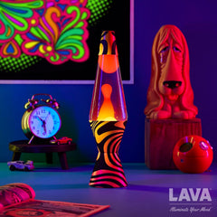 Lava® Lamp - 14.5'' Groovy Gradient Flocked Base - The Original Motion Light - Yellow Wax and Purple Liquid - Item #2015