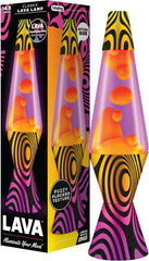 Lava® Lamp - 14.5'' Groovy Gradient Flocked Base - The Original Motion Light - Yellow Wax and Purple Liquid - Item #2015