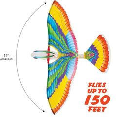 Schylling Tim Bird Flying Toy - Rubberband-Powered Mechanical Bird that Really Flies - Wings Flap and Flies 50 Feet - Ages 7 and Up