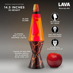 The Original Lava® Lamp - 14.5 Volcanic Crags - Classic Liquid Motion Lamp - Red Wax and Orange Liquid - #2078 (Amazon Exclusive)