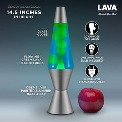 Lava® Lamp - 14.5 Deep Ocean - The Original Motion Light - Yellow/Green Wax and Blue Liquid - Item #2634 (Amazon Exclusive)