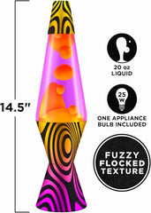 Lava® Lamp - 14.5'' Groovy Gradient Flocked Base - The Original Motion Light - Yellow Wax and Purple Liquid - Item #2015