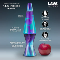 The Original Lava® Lamp - 14.5 Aurora Borealis – Classic Liquid Motion Lamp - Purple Wax and Blue Liquid - Item #2047 (Amazon Exclusive)