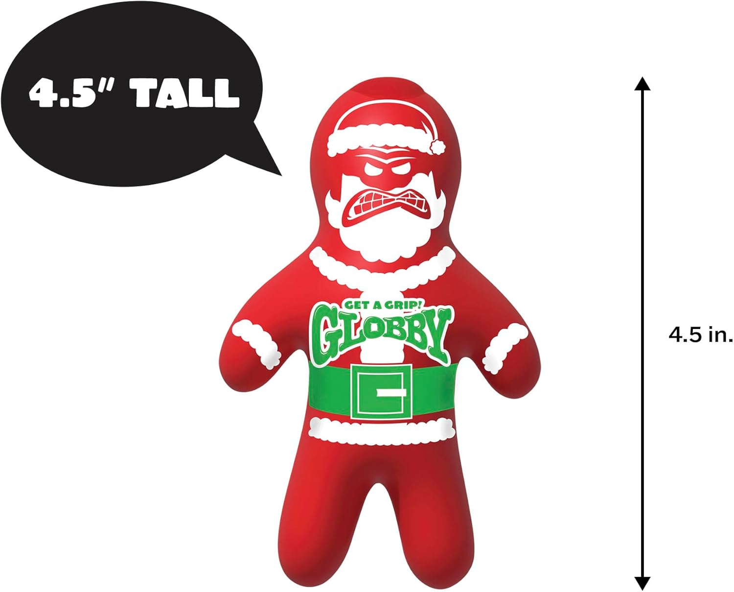 Schylling Santa Globby - Sensory Toy with a Tough Squish - Get a Grip with a Santa-Themed Squeeze - Ages 3 and Up - One Santa