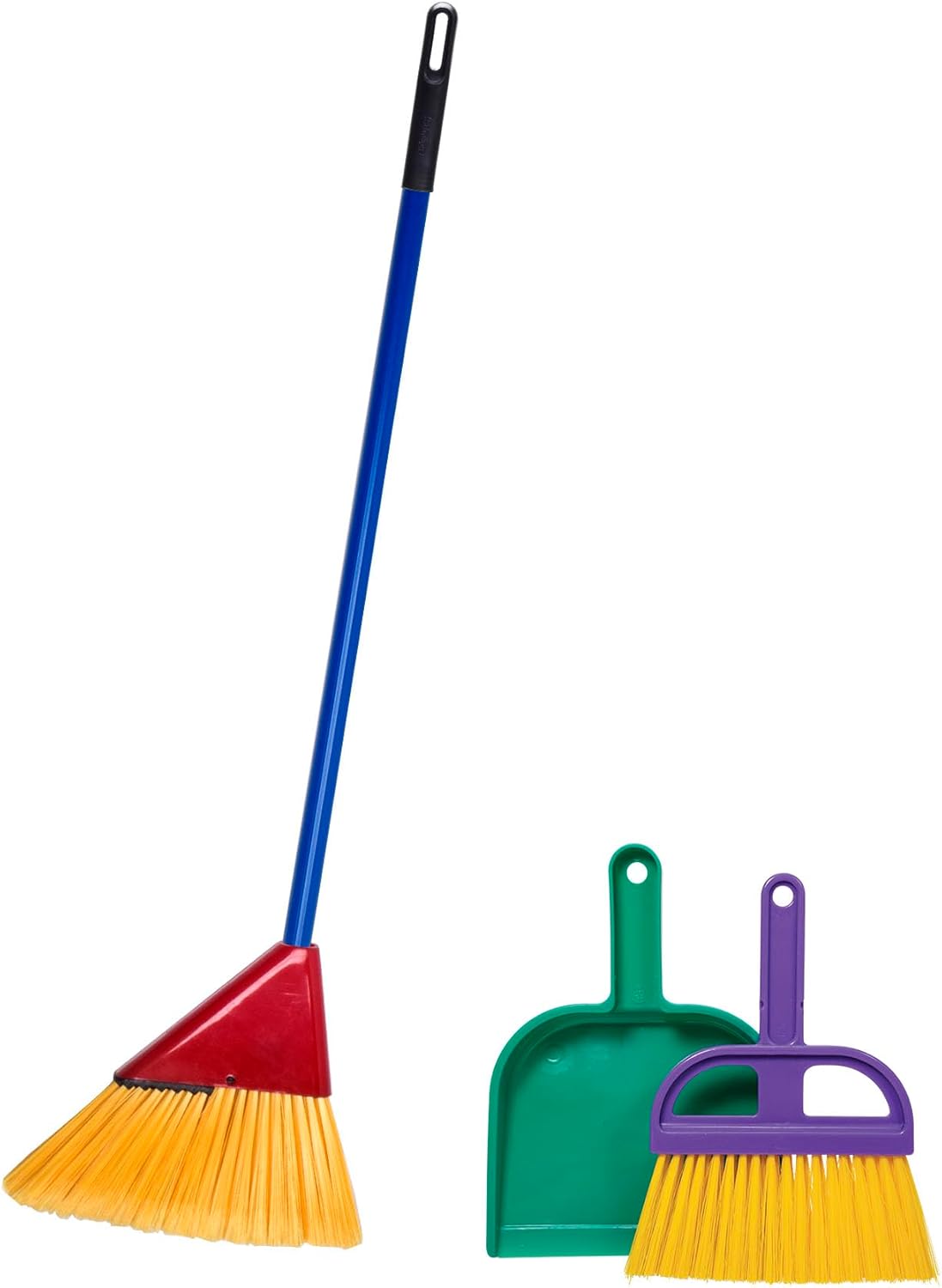 Schylling Children's Broom Set - Kids Pretend Play Cleaning Kit - Includes Broom. Dustpan. and Brush - Ages 3 and Up