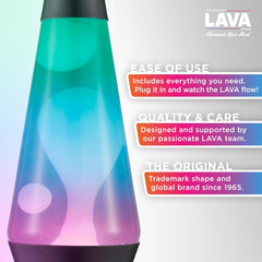 The Original Lava® Lamp - 14.5 Gunmetal Grey - Classic Liquid Motion Lamp - Tri-Colored Green/Blue/Purple - Item #2098 (Amazon Exclusive)
