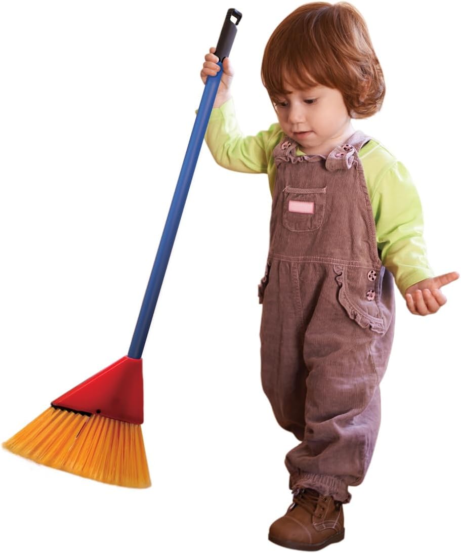 Schylling Children's Broom Set - Kids Pretend Play Cleaning Kit - Includes Broom. Dustpan. and Brush - Ages 3 and Up