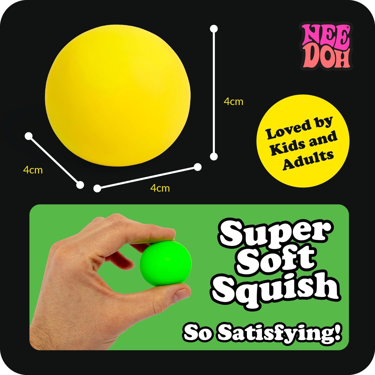 Schylling NeeDoh Rainboh Teenie - Sensory Squeeze Toy - Contains 6 Mini Groovy Globs - 1.5 Wide - Multicolored