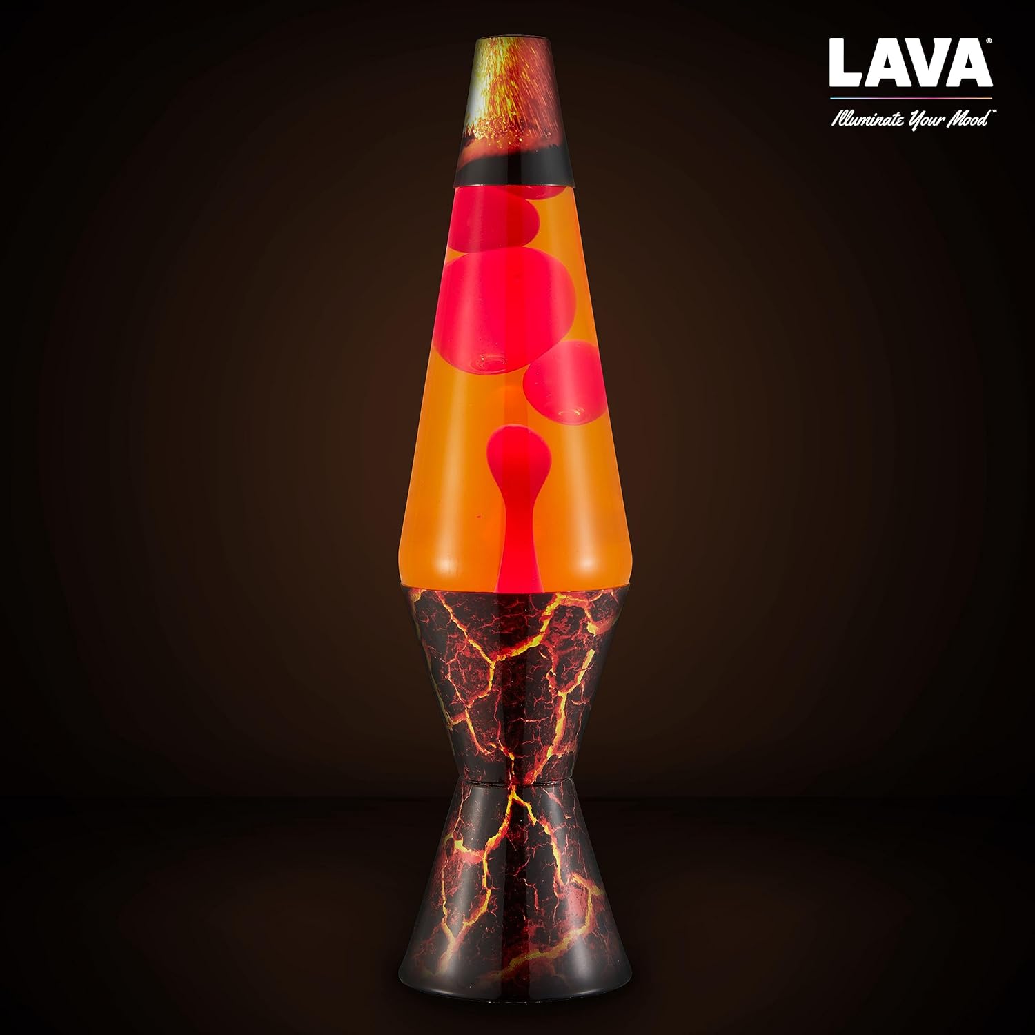 The Original Lava® Lamp - 14.5 Volcanic Crags - Classic Liquid Motion Lamp - Red Wax and Orange Liquid - #2078 (Amazon Exclusive)
