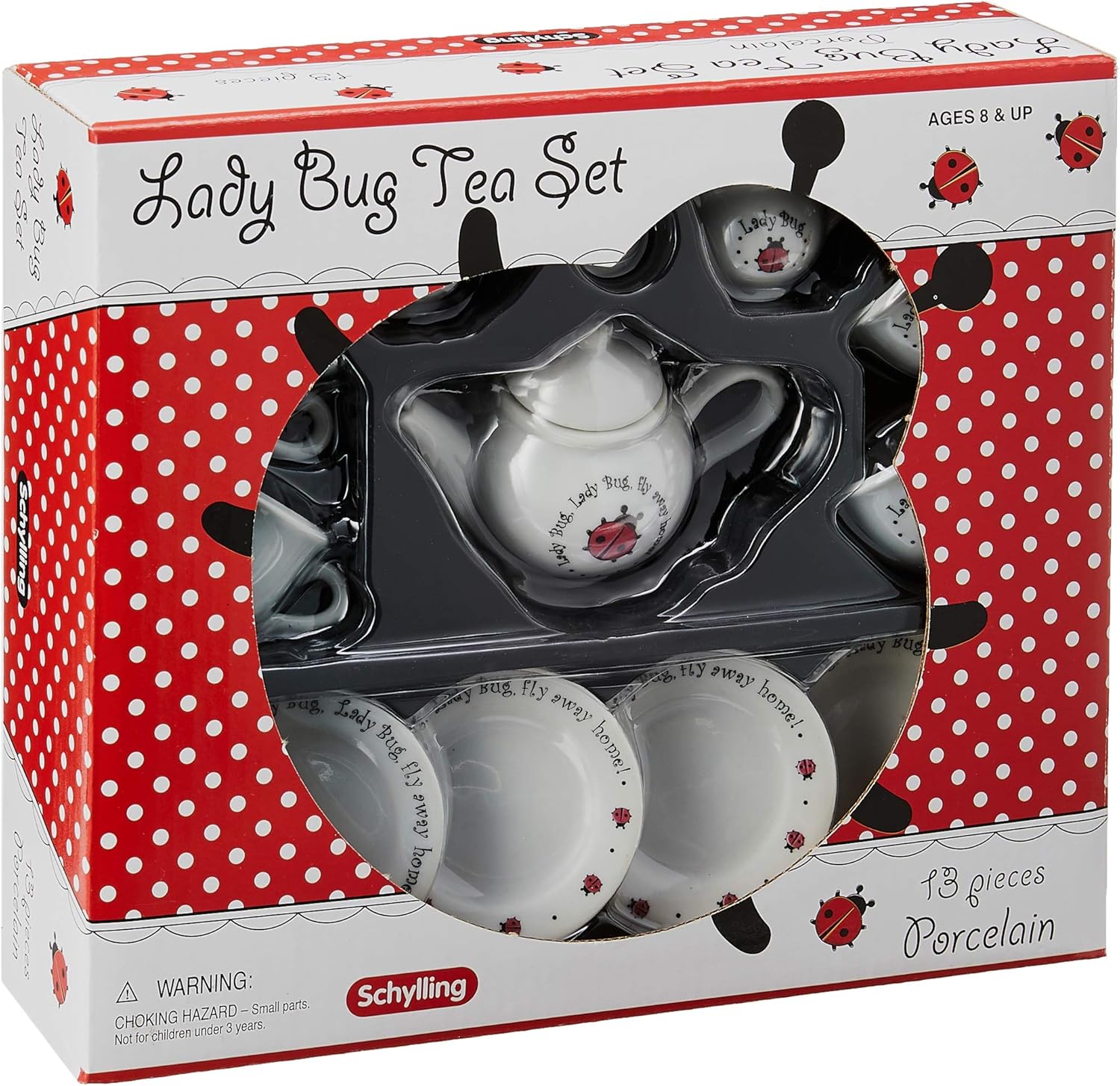Schylling Ladybug Porcelain Tea Set . White