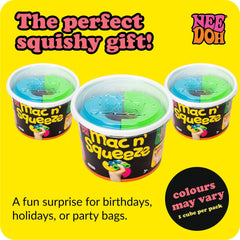 Schylling NeeDoh Mac 'N' Squeeze - Sensory Squeeze Toy - Contains 4 Squishy Noodles - 3 Wide - Color May Vary (Pack of 1)