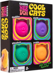 Schylling NeeDoh Cool Kitten Teenie Needoh 4 Pack - Sensory Squeeze Toy - 1.5 in Diameter - Colors May Vary