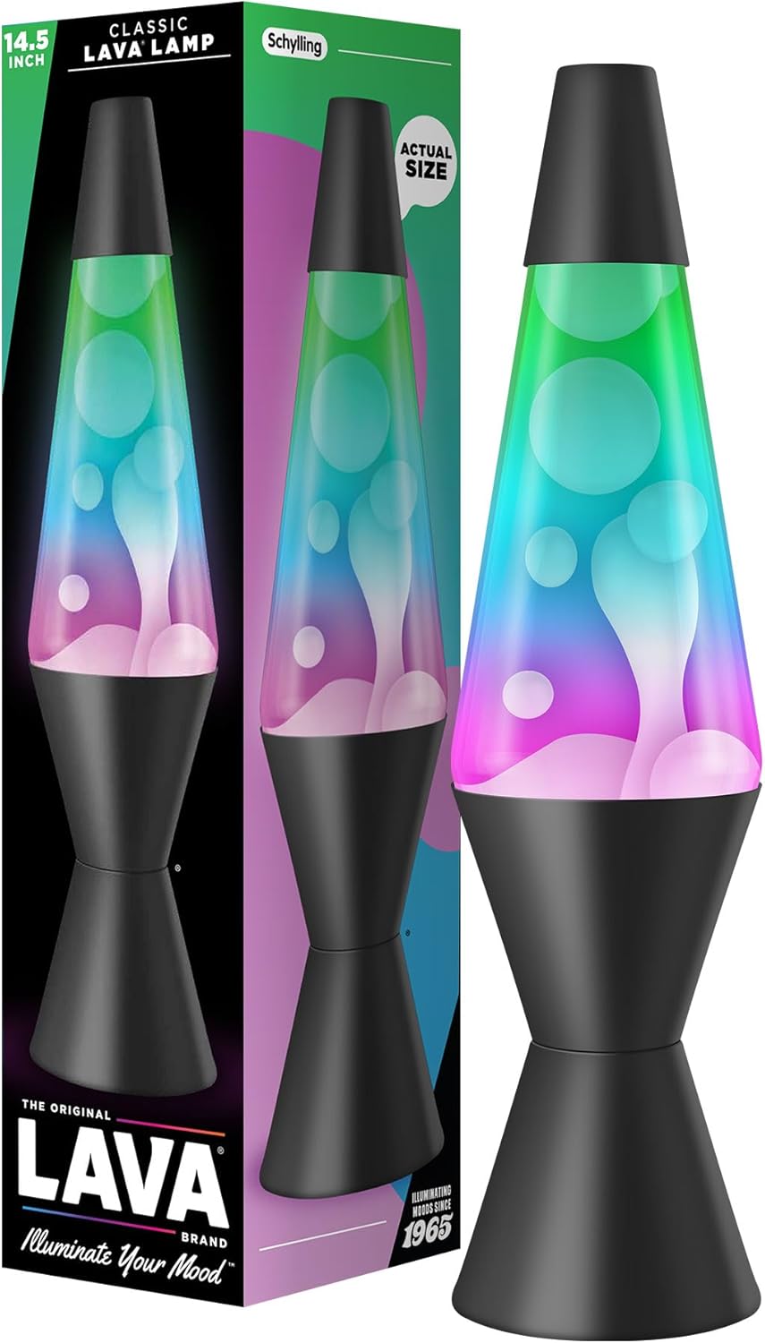 The Original Lava® Lamp - 14.5 Gunmetal Grey - Classic Liquid Motion Lamp - Tri-Colored Green/Blue/Purple - Item #2098 (Amazon Exclusive)