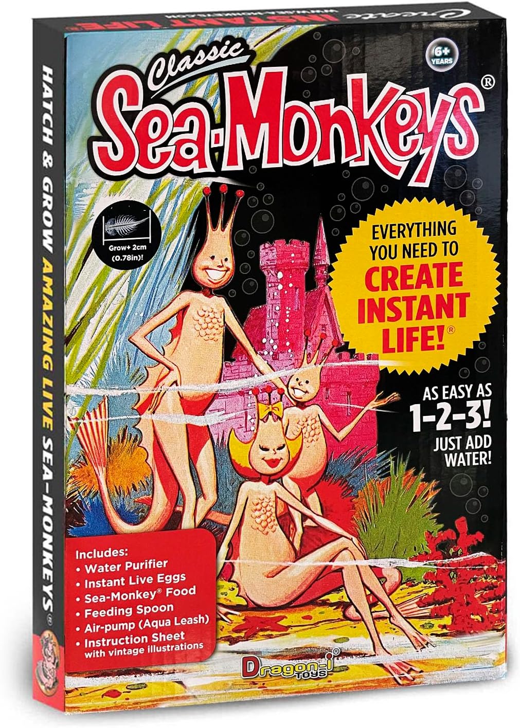 Sea-Monkeys: Retro Instant Life Kit - Tiny Brine Shrimp Growth Set. World's Only Instant Pet. Create Life. Just Add Water. Educational Kit. Kids 6+