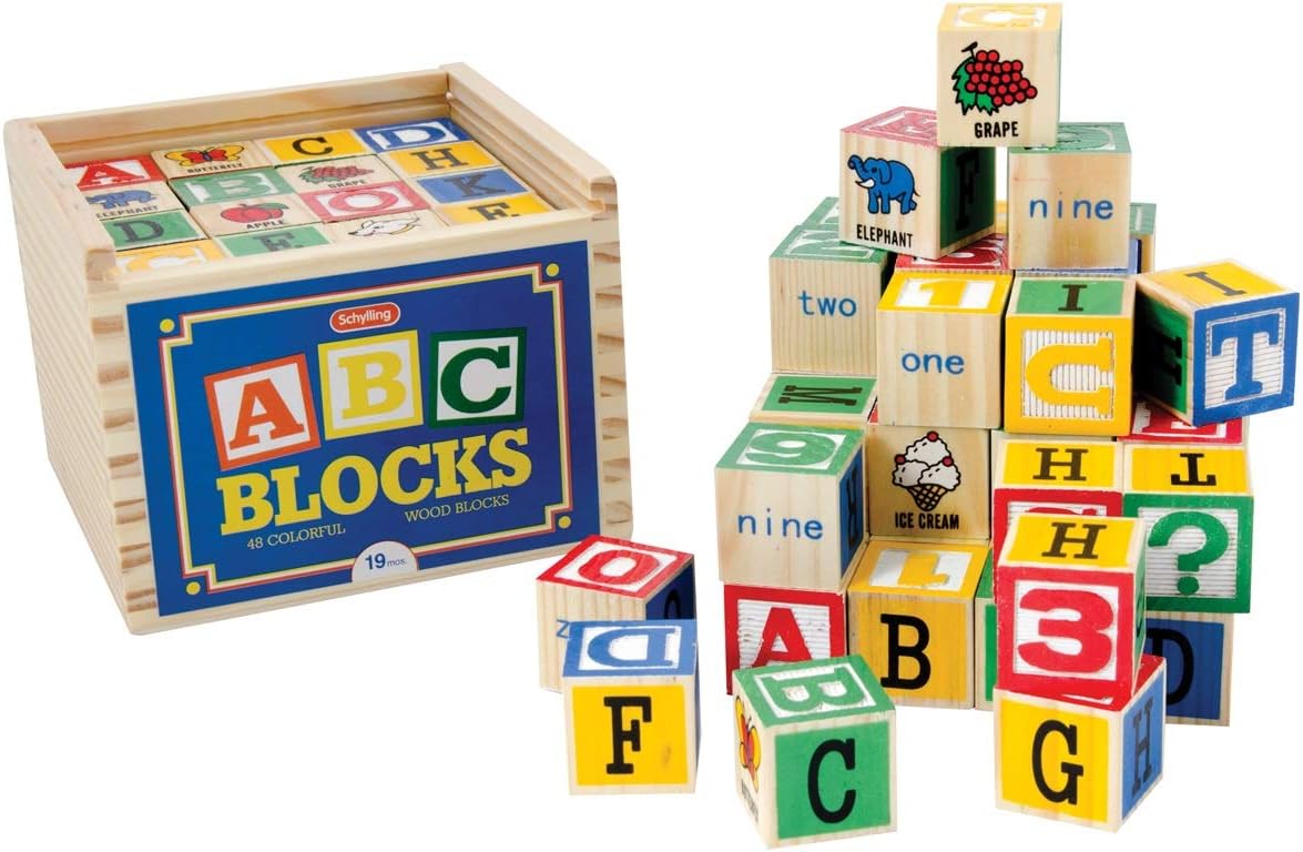 Schylling ABC Wooden Alphabet Blocks Toy